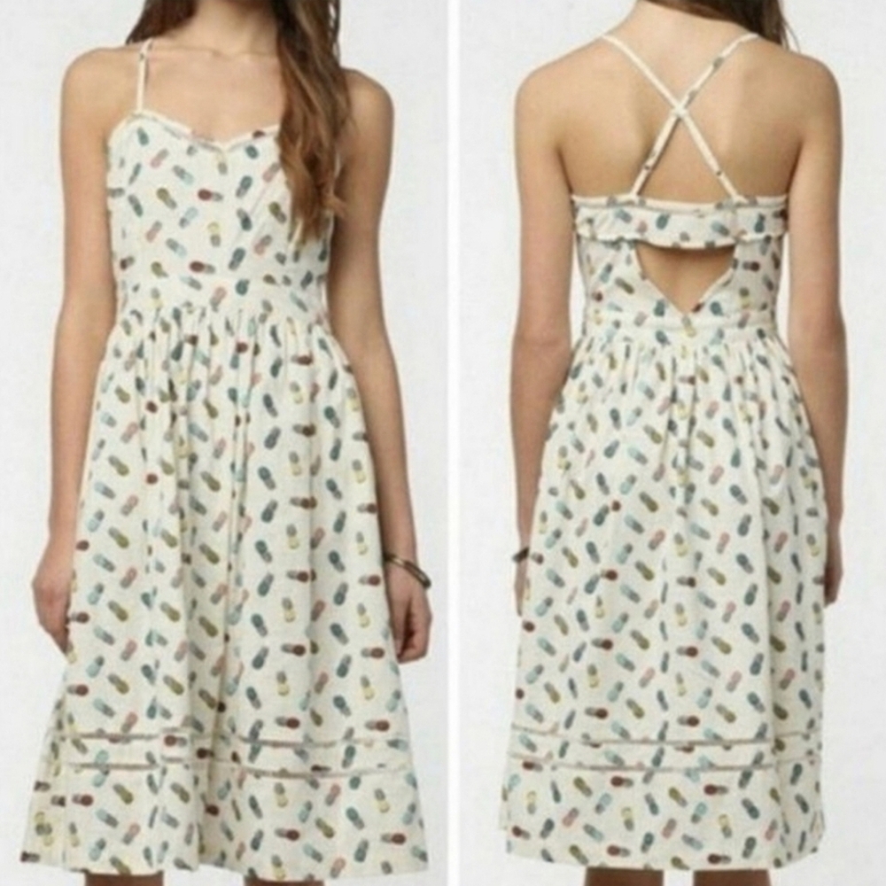 Stylish White Patterned Summer Dress